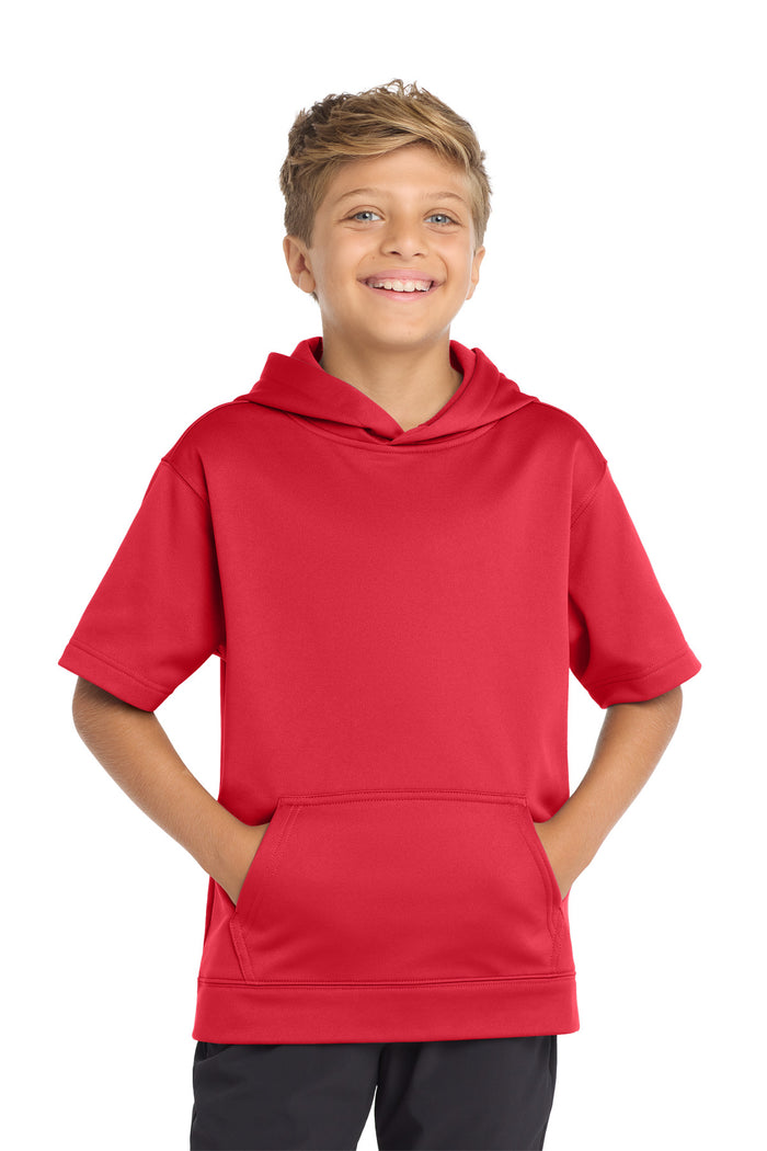 Sport-Tek ® Youth Sport-Wick ® Fleece Short Sleeve Hooded Pullover. YST251