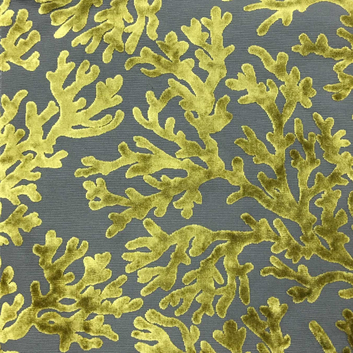 Scuba - Coral Pattern Burnout Velvet Upholstery Fabric by the Yard - Available in 12 Colors - Palm - Top Fabric - 6