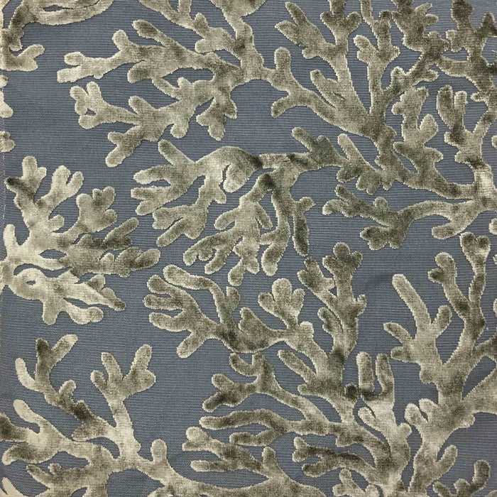 ST. TROPEZ - CORAL PATTERN BURNOUT VELVET DRAPERY & UPHOLSTERY FABRIC