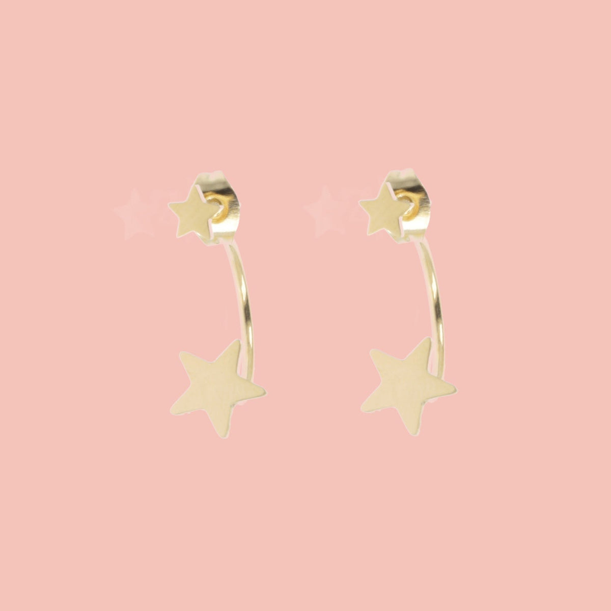 Star Ear Jacket Earrings (Gold Plated)