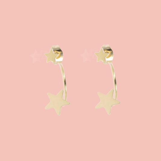 Star Ear Jacket Earrings (Gold Plated)