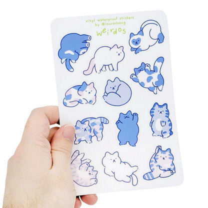 Sticker Sheet - Weirdo Cats by Laura Zeng