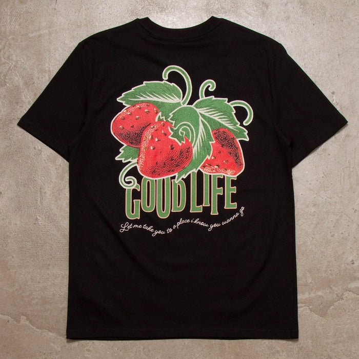 Strawberry Good Life Back Print - Tshirt - Black