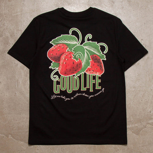 Strawberry Good Life Back Print - Tshirt - Black