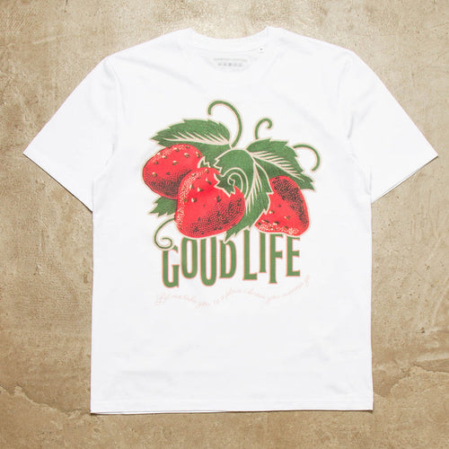 Strawberry Good Life Front Print - Tshirt - White