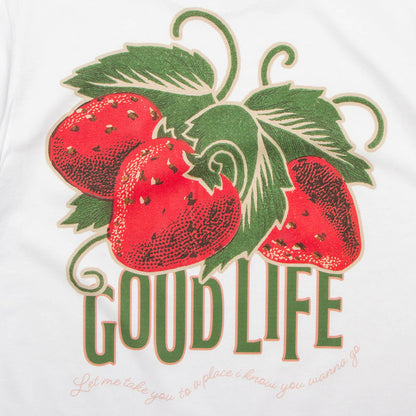 Strawberry Good Life Front Print - Tshirt - White