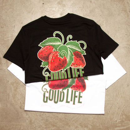 Strawberry Good Life Front Print - Tshirt - White