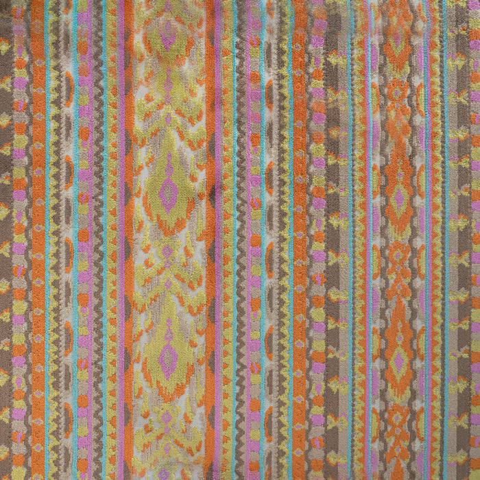 SUMATRA - MODERN GEOMETRIC FLAIR CUT VELVET UPHOLSTERY FABRIC BY THE YARD