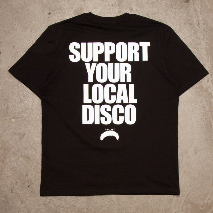 Support Your Local Disco Back Print - Tshirt - Black
