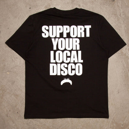 Support Your Local Disco Back Print - Tshirt - Black