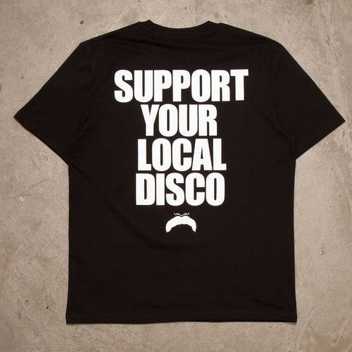 Support Your Local Disco Back Print - Tshirt - Black