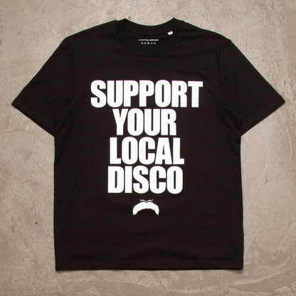 Support Your Local Disco Front Print - Tshirt - Black