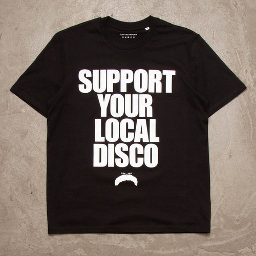 Support Your Local Disco Front Print - Tshirt - Black