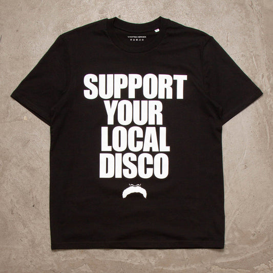 Support Your Local Disco Front Print - Tshirt - Black