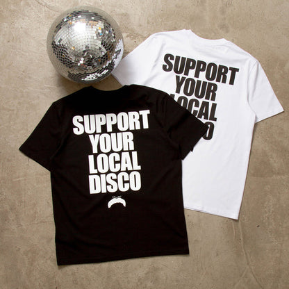 Support Your Local Disco Front Print - Tshirt - Black