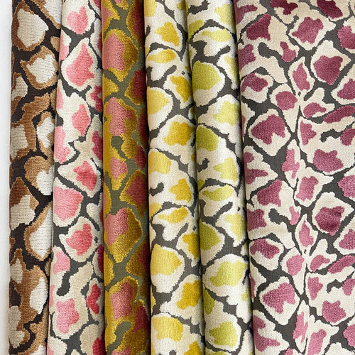 SWAGGER - LEOPARD PATTERN CUT VELVET UPHOLSTERY FABRIC BY THE YARD