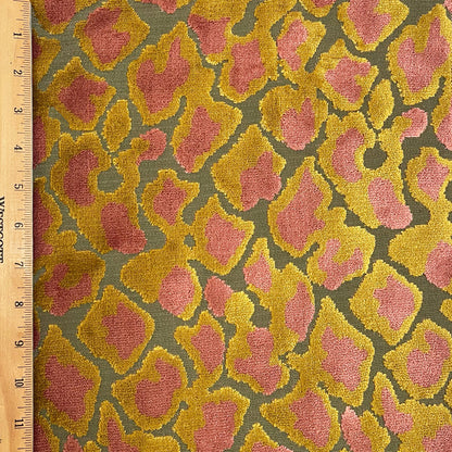 SWAGGER - LEOPARD PATTERN CUT VELVET UPHOLSTERY FABRIC BY THE YARD