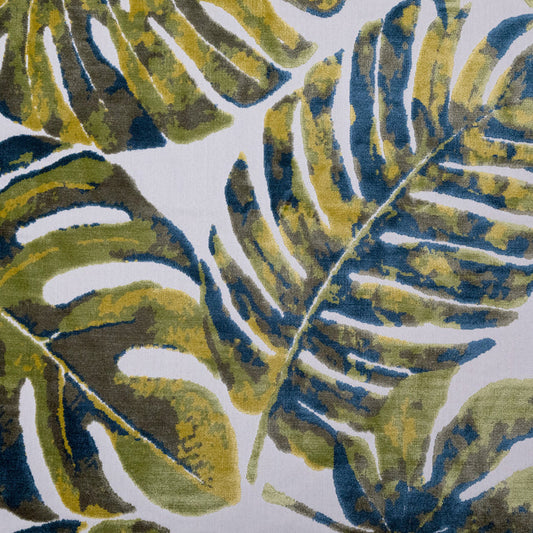TIKA - MODERN TROPICAL PATTERN CUT VELVET UPHOLSTERY FABRIC BY THE YARD