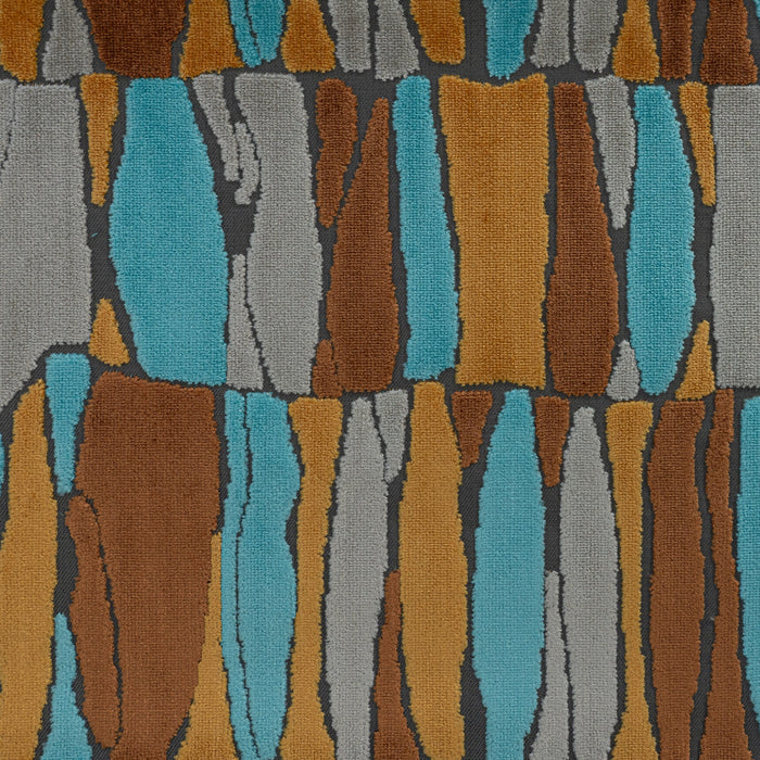 TWIGGY - GEOMETRIC PATTERN CUT VELVET UPHOLSTERY FABRIC BY THE YARD