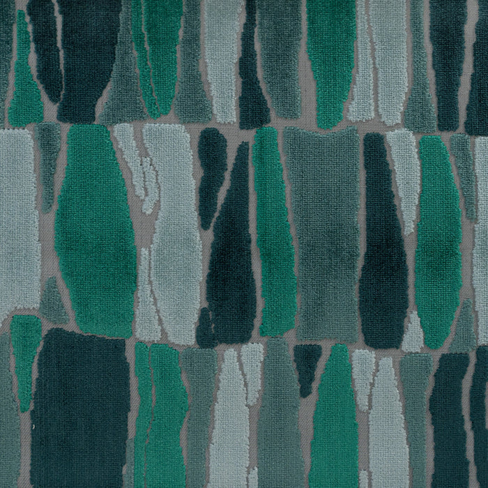 TWIGGY - GEOMETRIC PATTERN CUT VELVET UPHOLSTERY FABRIC BY THE YARD