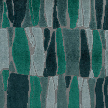 TWIGGY - GEOMETRIC PATTERN CUT VELVET UPHOLSTERY FABRIC BY THE YARD