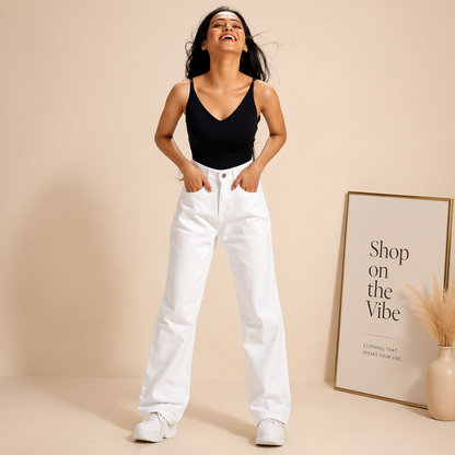 White Wide Leg