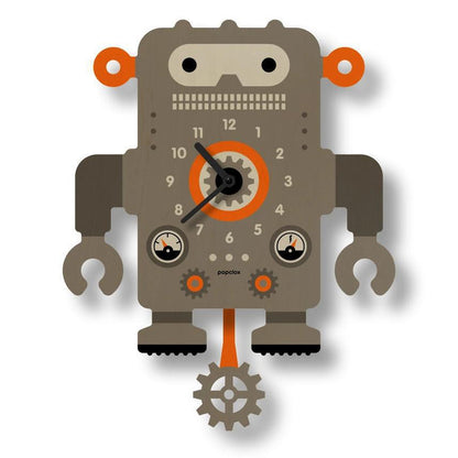 Wood Clock - Robot Pendulum by Popclox