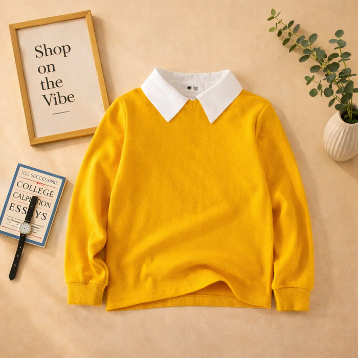 YELLOW COLLAR SWEATSHIRT
